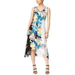 Grace Elements Flowy High-Low B/W Floral Dress